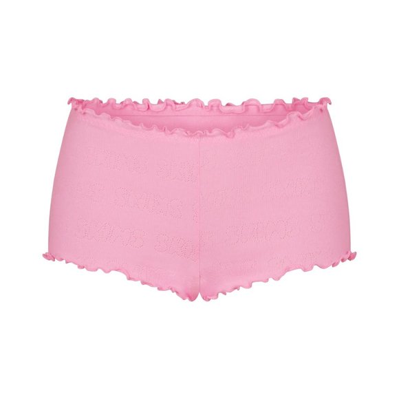 SKIMS Pants - Skims Logo Pointelle Mini Short - Bubble Gum